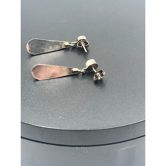 Vintage Zuni Sterling  Multi-Stone Inlay Dangle Earrings Turquoise Coral New - Picture 8 of 10